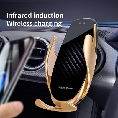 New Arrival ZV3 Infrared Auto Clamping Wireless Car Charger 15W fast charging Air Vent Holder 360 Rotation Charging Mount